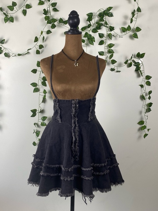Source Unknown Dresses & Skirts - Stonewashed alt black festival mini dress